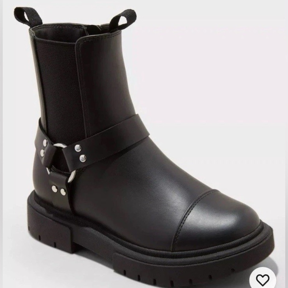 Art Class Crosby Black Moto Boots - Girls size 2
